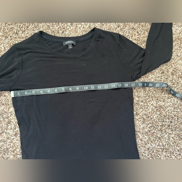 Express Black Long Sleeve Stretchy T-Shirt Size Medium (0756) - Picture 8 of 11